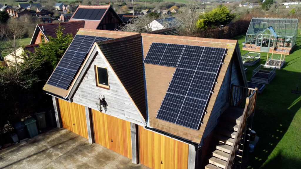 Image of 8 Solar Panels fitted to a sunlight garage roof